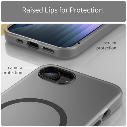 For iPhone SE 2024 MagSafe Frosted Translucent TPU + PC Full Coverage Phone Case(Black) - More iPhone Cases by buy2fix | Online Shopping UK | buy2fix