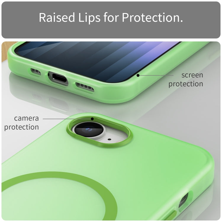 For iPhone SE 2024 MagSafe Frosted Translucent TPU + PC Full Coverage Phone Case(Green) - More iPhone Cases by buy2fix | Online Shopping UK | buy2fix