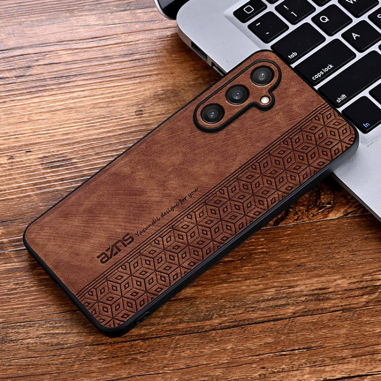 For Samsung Galaxy S24 5G AZNS 3D Embossed Skin Feel Phone Case(Brown) - Galaxy S24 5G Cases by AZNS | Online Shopping UK | buy2fix