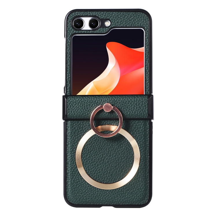 For Samsung Galaxy Z Flip6 MagSafe Ring Holder Three-stage Folding Phone Case(Green) - Galaxy Z Flip6 5G Cases by buy2fix | Online Shopping UK | buy2fix