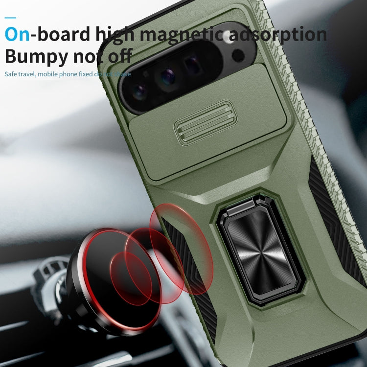 For Google Pixel 9 Pro XL Sliding Camshield Holder Phone Case(Alpine Green) - Google Cases by buy2fix | Online Shopping UK | buy2fix