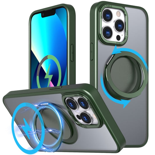 For iPhone 13 Pro Max 360-degree Rotating MagSafe Magnetic Holder Phone Case(Green) - iPhone 13 Pro Max Cases by buy2fix | Online Shopping UK | buy2fix