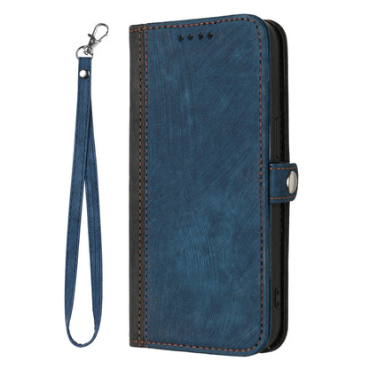 For Google Pixel 8a Side Buckle Double Fold Hand Strap Leather Phone Case(Royal Blue) - Google Cases by buy2fix | Online Shopping UK | buy2fix