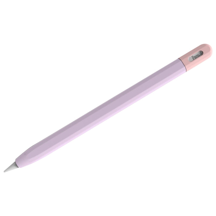 For Apple Pencil (USB-C) Stylus Pen Protective Cover with Nib Cover(Purple+Pink) - Pencil Accessories by buy2fix | Online Shopping UK | buy2fix