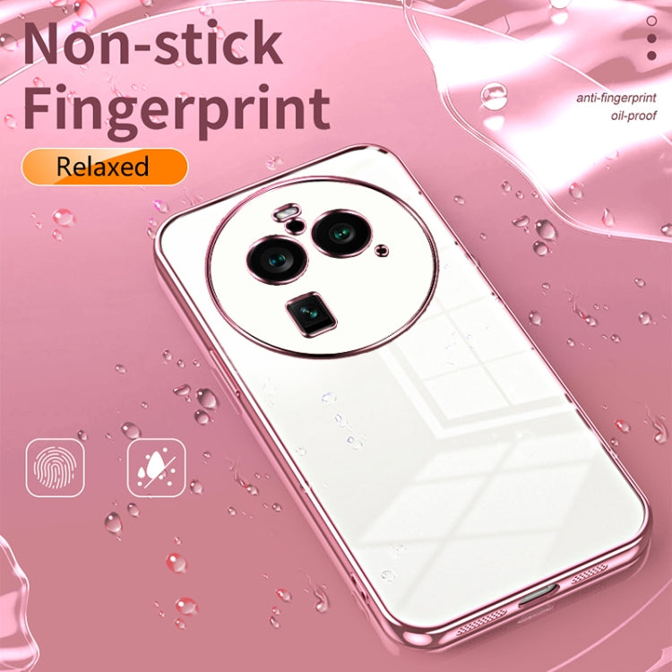 For OPPO Find X6 Pro Transparent Plating Fine Hole Phone Case(Pink) - OPPO Cases by buy2fix | Online Shopping UK | buy2fix