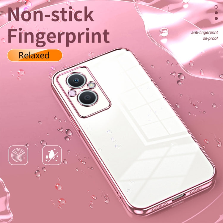 For OPPO Reno7 Z 5G / F21 Pro 5G Transparent Plating Fine Hole Phone Case(Purple) - OPPO Cases by buy2fix | Online Shopping UK | buy2fix