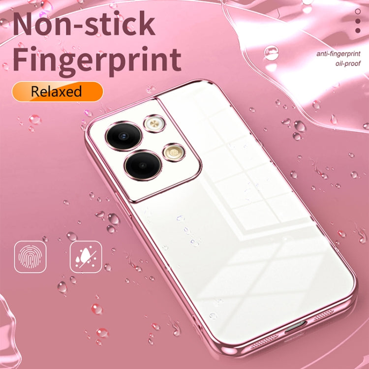 For OPPO Reno9 / Reno9 Pro Transparent Plating Fine Hole Phone Case(Gold) - OPPO Cases by buy2fix | Online Shopping UK | buy2fix