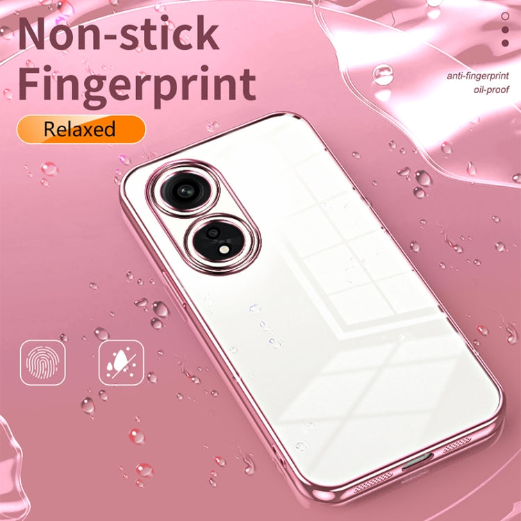 For OPPO A1 Pro Transparent Plating Fine Hole Phone Case(Pink) - OPPO Cases by buy2fix | Online Shopping UK | buy2fix