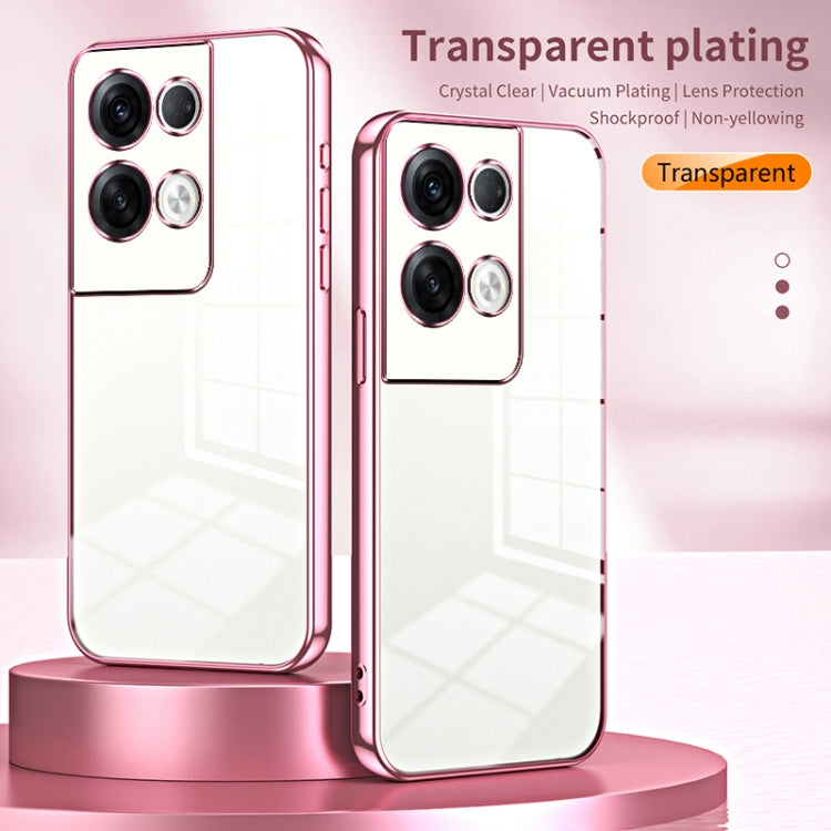 For OPPO Reno8 Pro+ Transparent Plating Fine Hole Phone Case(Black) - OPPO Cases by buy2fix | Online Shopping UK | buy2fix