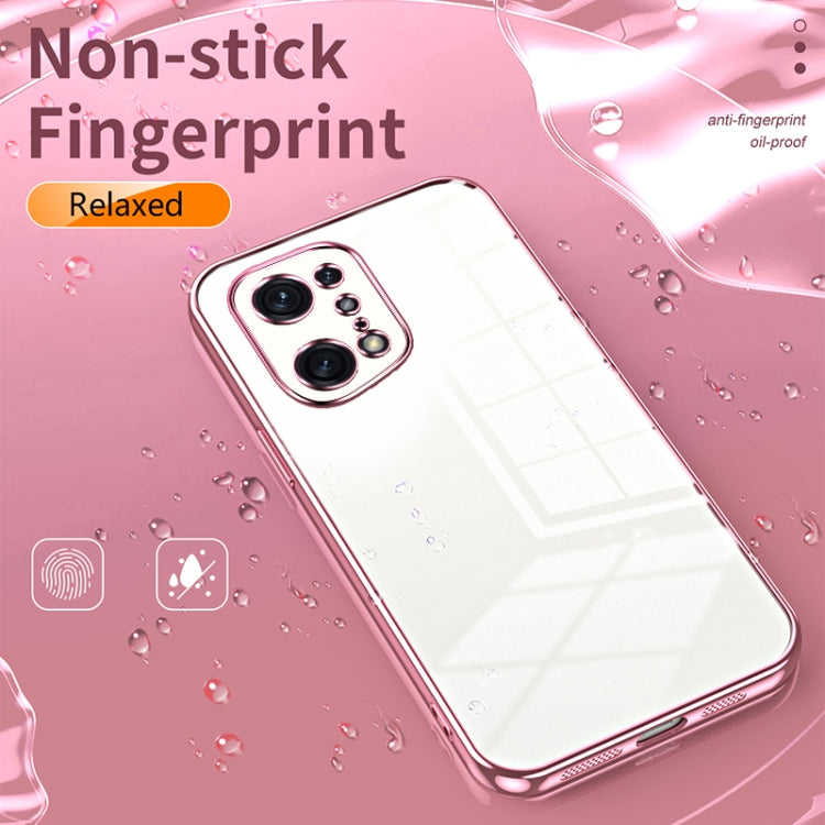For OPPO Find X5 Pro Transparent Plating Fine Hole Phone Case(Black) - OPPO Cases by buy2fix | Online Shopping UK | buy2fix