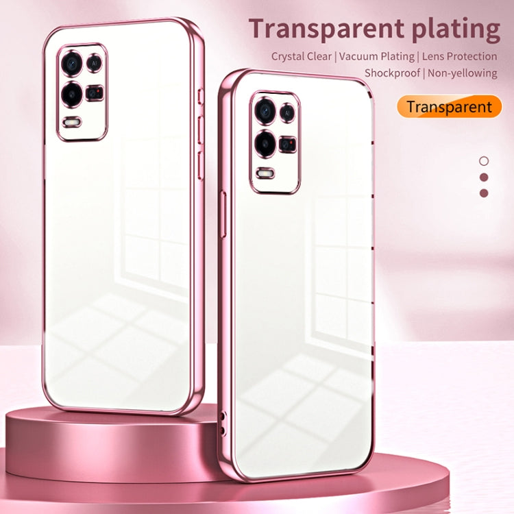 For OPPO K9x Transparent Plating Fine Hole Phone Case(Gold) - OPPO Cases by buy2fix | Online Shopping UK | buy2fix