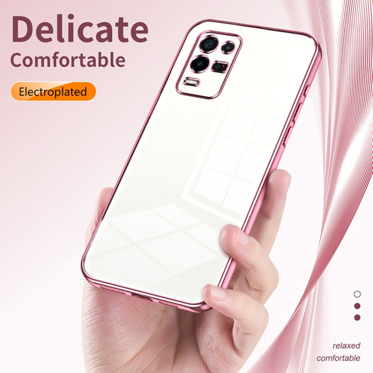 For OPPO K9x Transparent Plating Fine Hole Phone Case(Gold) - OPPO Cases by buy2fix | Online Shopping UK | buy2fix
