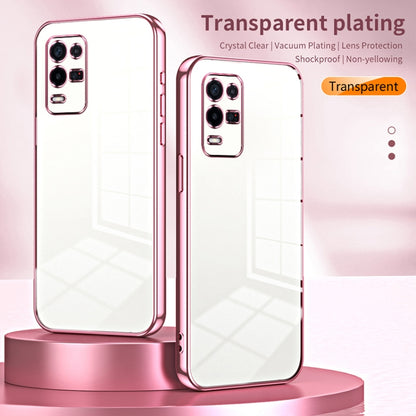 For OPPO K9x Transparent Plating Fine Hole Phone Case(Transparent) - OPPO Cases by buy2fix | Online Shopping UK | buy2fix