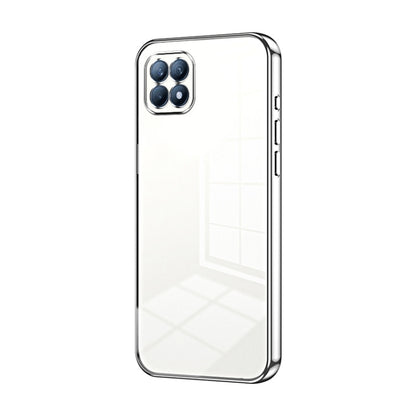 For OPPO Reno4 SE Transparent Plating Fine Hole Phone Case(Silver) - OPPO Cases by buy2fix | Online Shopping UK | buy2fix