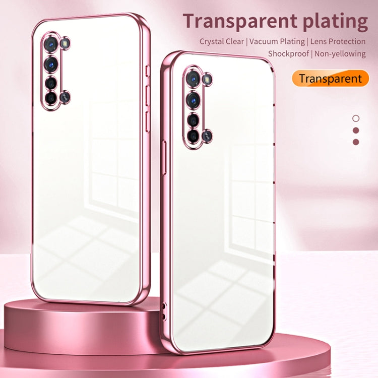 For OPPO Reno3 5G / Find X2 Lite Transparent Plating Fine Hole Phone Case(Blue) - OPPO Cases by buy2fix | Online Shopping UK | buy2fix