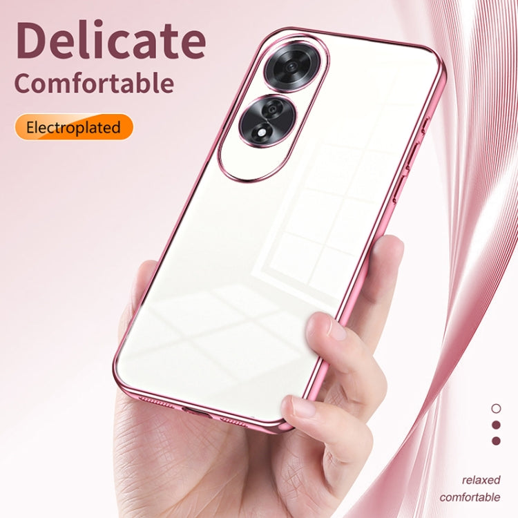 For OPPO A60 Transparent Plating Fine Hole Phone Case(Gold) - OPPO Cases by buy2fix | Online Shopping UK | buy2fix