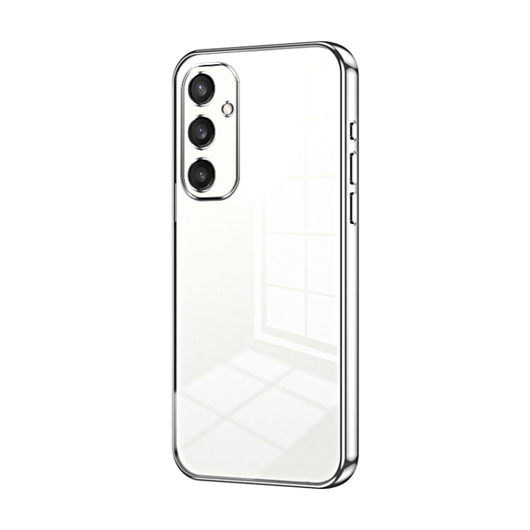 For Samsung Galaxy S24 5G Transparent Plating Fine Hole Phone Case(Silver) - Galaxy S24 5G Cases by buy2fix | Online Shopping UK | buy2fix
