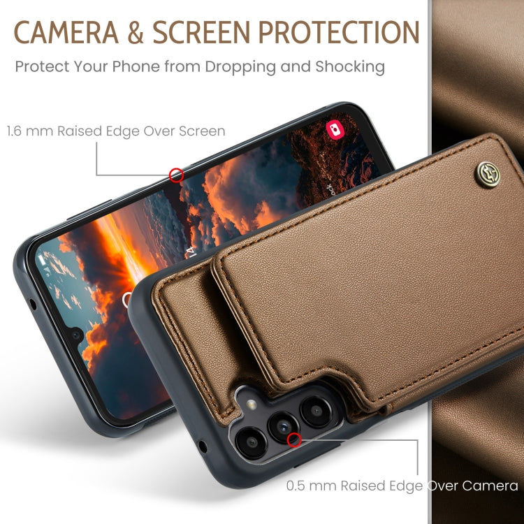 For Samsung Galaxy A25 4G CaseMe C22 PC+TPU Business Style RFID Anti-theft Leather Phone Case(Brown) - Galaxy Phone Cases by CaseMe | Online Shopping UK | buy2fix