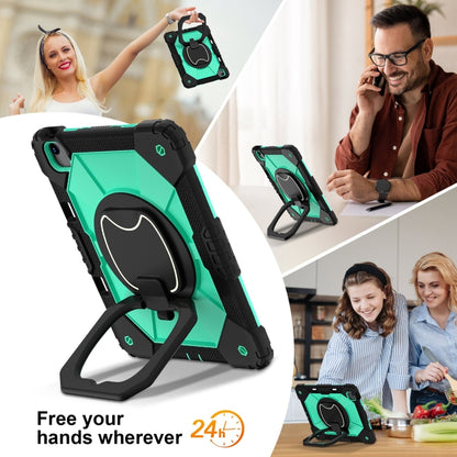 For iPad Air 13 2024 Contrast Color Robot Silicone Hybrid PC Tablet Case(Black Mint Green) - iPad Air 13 2024 Cases by buy2fix | Online Shopping UK | buy2fix