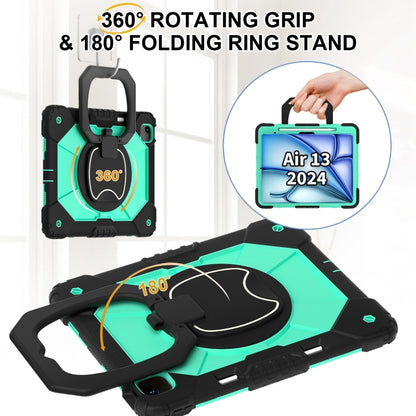 For iPad Air 13 2024 Contrast Color Robot Silicone Hybrid PC Tablet Case(Black Mint Green) - iPad Air 13 2024 Cases by buy2fix | Online Shopping UK | buy2fix