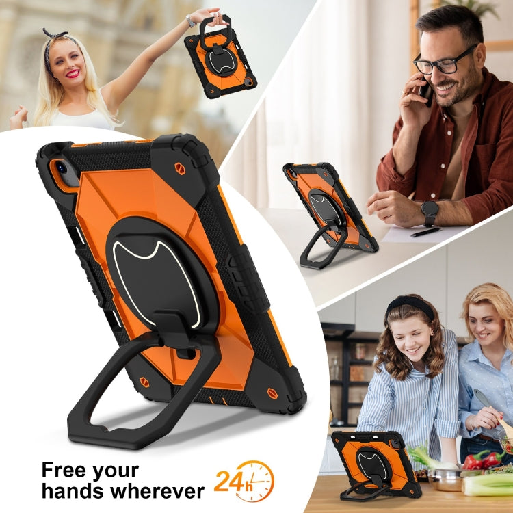 For iPad Air 13 2024 Contrast Color Robot Silicone Hybrid PC Tablet Case(Black Orange) - iPad Air 13 2024 Cases by buy2fix | Online Shopping UK | buy2fix