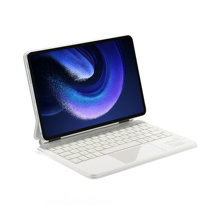 For Xiaomi Pad 6 / Pad Pro M11P-B-M611 Magnetic Bluetooth Keyboard Leather Tablet Case(White) - Others Keyboard by buy2fix | Online Shopping UK | buy2fix