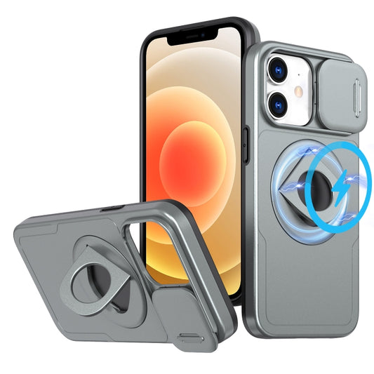 For iPhone 12 Camshield MagSafe Ring Holder Armor Phone Case(Titanium Grey) - iPhone 12 / 12 Pro Cases by buy2fix | Online Shopping UK | buy2fix