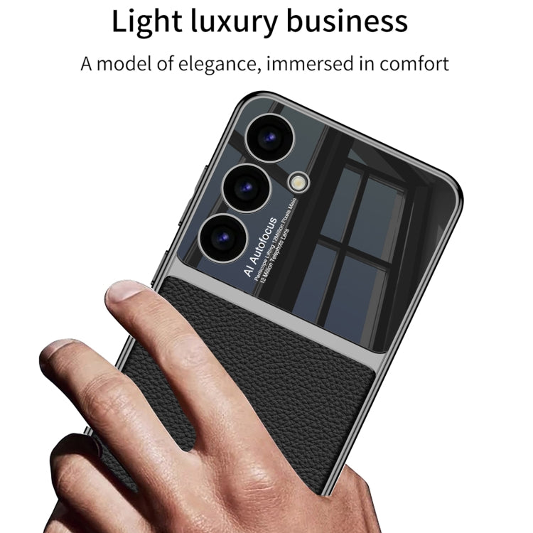 For Samsung Galaxy S24+ 5G GKK Plating TPU + Leather Full Coverage Phone Case(Carbon Fibre) - Galaxy Phone Cases by GKK | Online Shopping UK | buy2fix