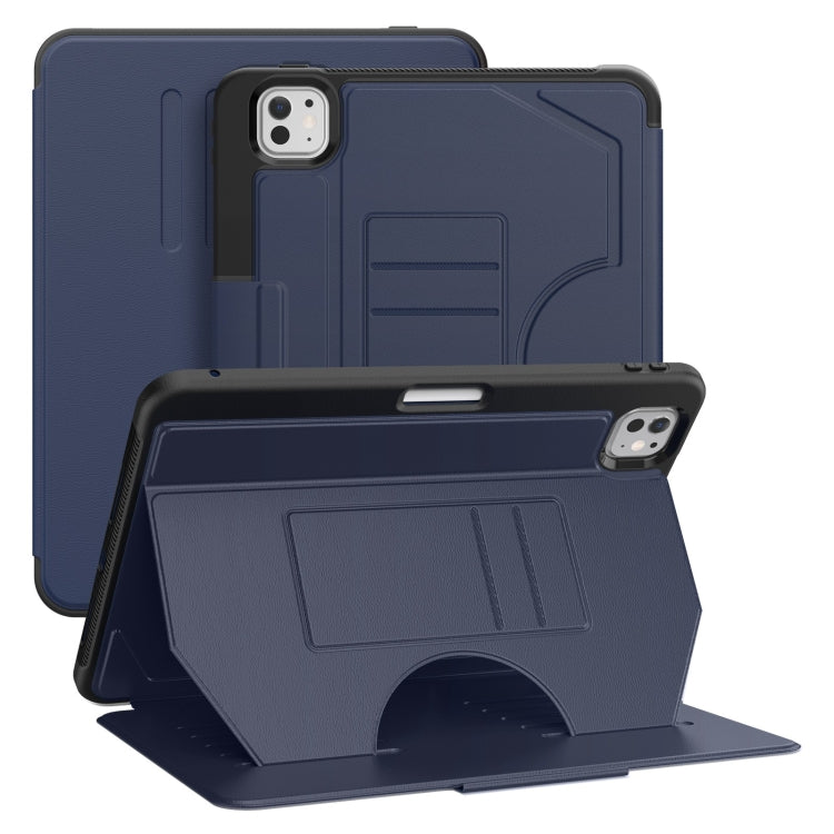 For iPad Pro 11 2024 Notebook Magnetic Leather Tablet Case(Navy Blue) - iPad Pro 11 2024 Cases by buy2fix | Online Shopping UK | buy2fix