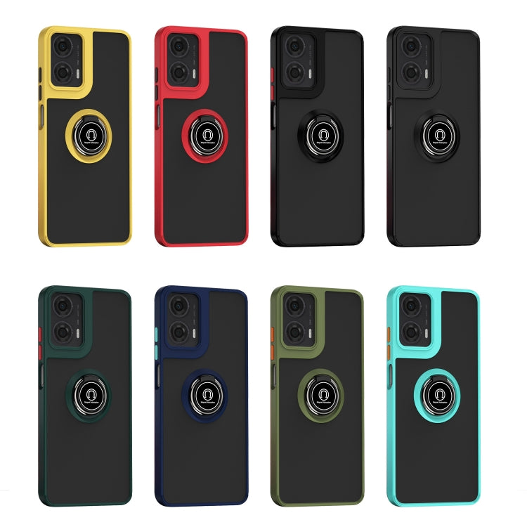 For Motorola Moto G24 / G04 Q Shadow 1 Series TPU + PC Phone Case with Ring(Black+Red) - Motorola Cases by buy2fix | Online Shopping UK | buy2fix