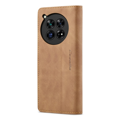 For OnePlus 12 CaseMe 013 Retro Frosted Flip Leather Phone Case(Brown) - OnePlus Cases by CaseMe | Online Shopping UK | buy2fix