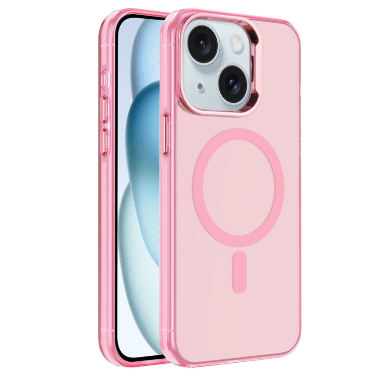 For iPhone 15 Plus Electroplated IMD Magsafe PC Hybrid TPU Phone Case(Pink) - iPhone 15 Plus Cases by buy2fix | Online Shopping UK | buy2fix