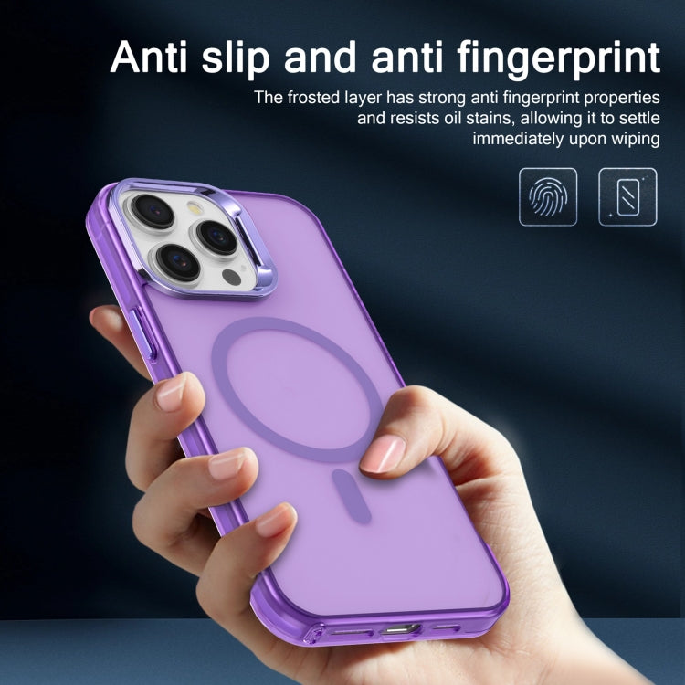 For iPhone 15 Electroplated IMD Magsafe PC Hybrid TPU Phone Case(Purple) - iPhone 15 Cases by buy2fix | Online Shopping UK | buy2fix
