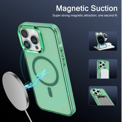 For iPhone 14 Pro Electroplated IMD Magsafe PC Hybrid TPU Phone Case(Green) - iPhone 14 Pro Cases by buy2fix | Online Shopping UK | buy2fix