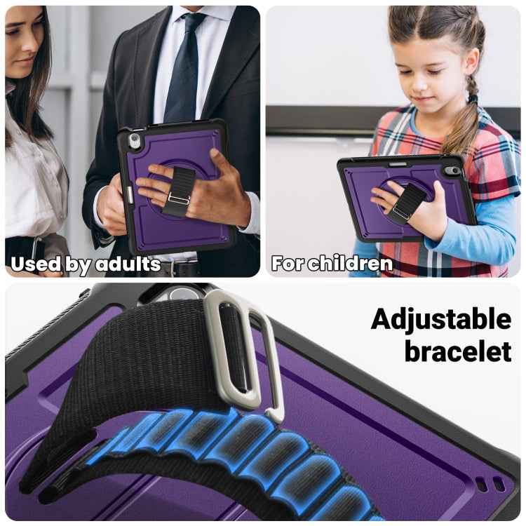 For iPad Air 11 2024 Honeycomb Hand Grip Turntable Stand Tablet Case(Purple) - iPad Air 11 2024 Cases by buy2fix | Online Shopping UK | buy2fix