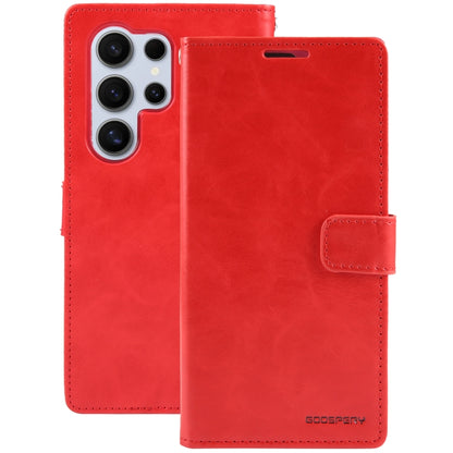 For Samsung Galaxy S24 Ultra 5G GOOSPERY BLUE MOON Crazy Horse Texture Leather Phone Case(Red) - Galaxy S24 Ultra 5G Cases by GOOSPERY | Online Shopping UK | buy2fix