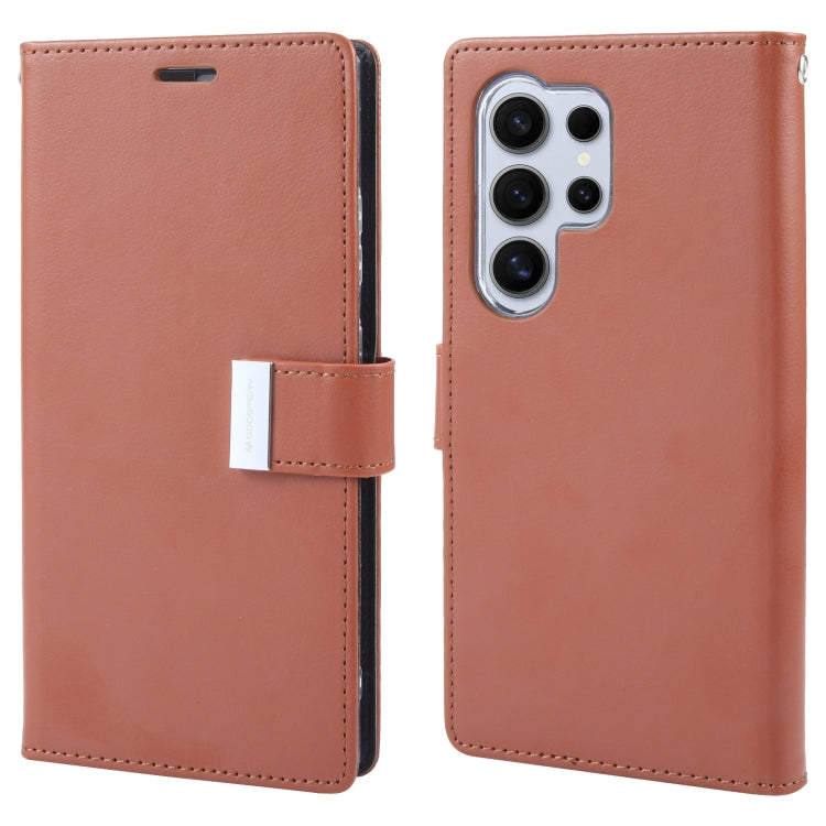 For Samsung Galaxy S24 Ultra 5G GOOSPERY RICH DIARY Crazy Horse Texture Leather Phone Case(Brown) - Galaxy S24 Ultra 5G Cases by GOOSPERY | Online Shopping UK | buy2fix