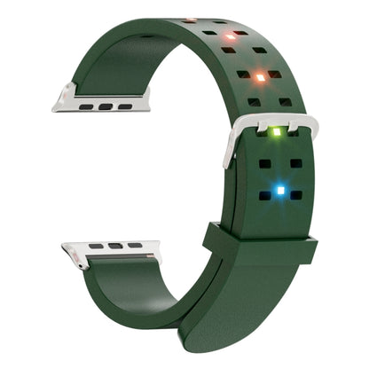 For Apple Watch SE 2023 44mm Luminous Colorful Light Silicone Watch Band(Green) - Watch Bands by buy2fix | Online Shopping UK | buy2fix