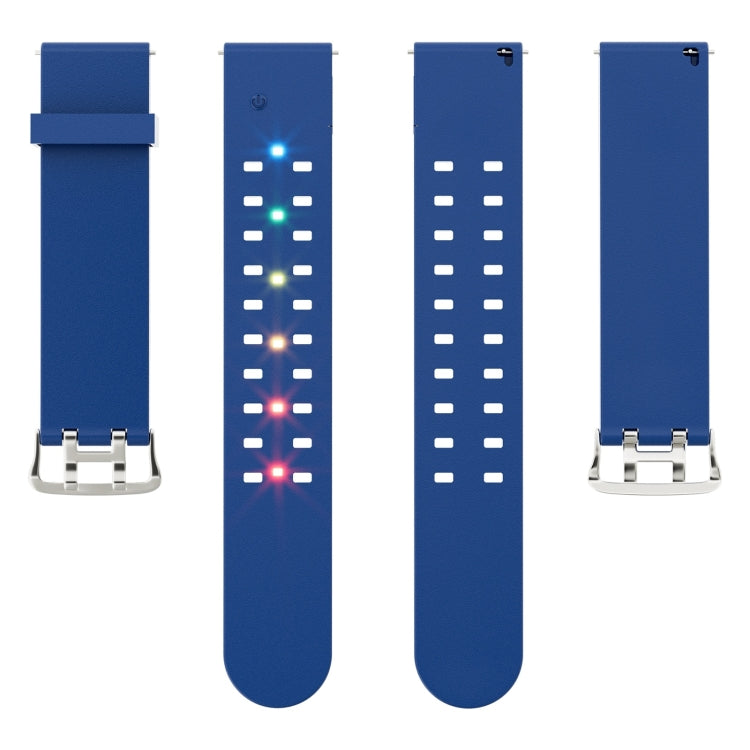 For Apple Watch Series 3 38mm Luminous Colorful Light Silicone Watch Band(Blue) - Watch Bands by buy2fix | Online Shopping UK | buy2fix