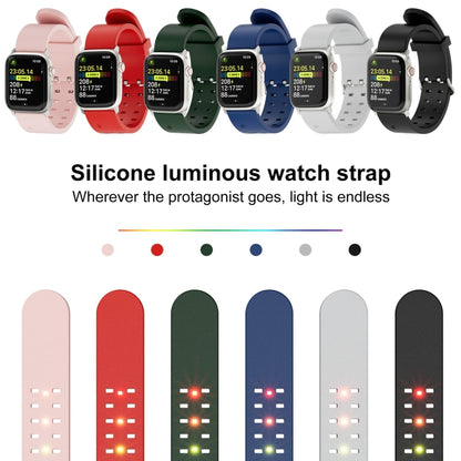 For Apple Watch SE 2023 44mm Luminous Colorful Light Silicone Watch Band(Red) - Watch Bands by buy2fix | Online Shopping UK | buy2fix