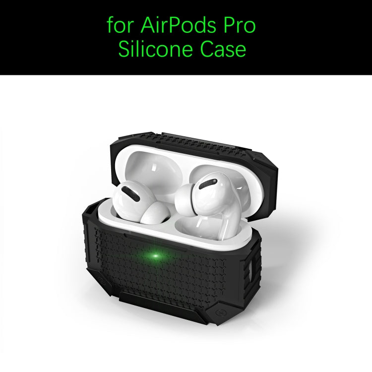 For AirPods Pro Wireless Earphones Shockproof Armor Silicone Protective Case(Black) - For AirPods Pro by buy2fix | Online Shopping UK | buy2fix