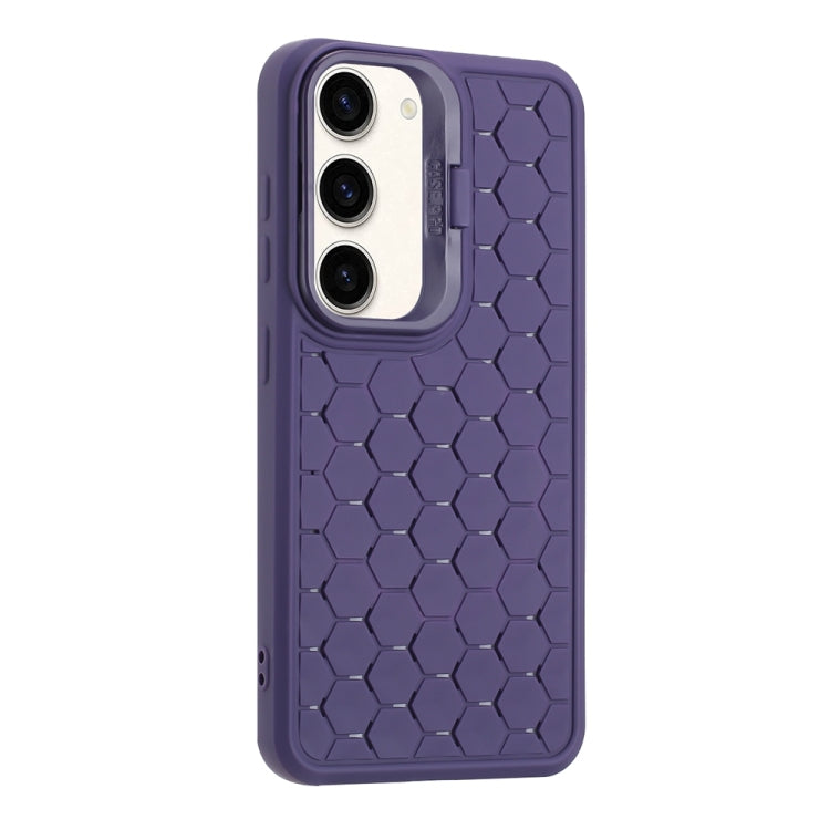 For Samsung Galaxy S23 5G Honeycomb Radiating Lens Holder Magsafe Phone Case(Purple) - Galaxy S23 5G Cases by buy2fix | Online Shopping UK | buy2fix