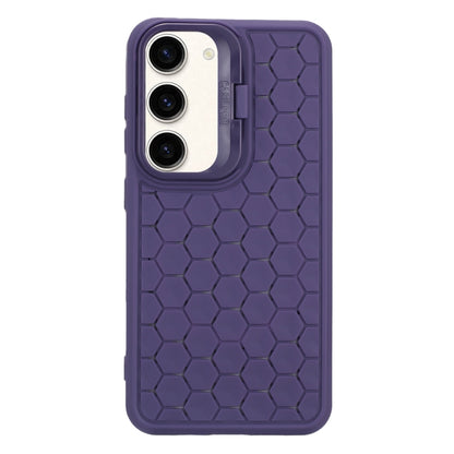 For Samsung Galaxy S23+ 5G Honeycomb Radiating Lens Holder Magsafe Phone Case(Purple) - Galaxy S23+ 5G Cases by buy2fix | Online Shopping UK | buy2fix