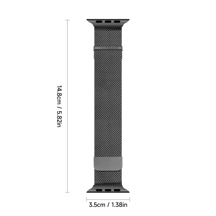 For Apple Watch Series 8 45mm DUX DUCIS Milanese Pro Series Stainless Steel Watch Band(Black) - Watch Bands by DUX DUCIS | Online Shopping UK | buy2fix