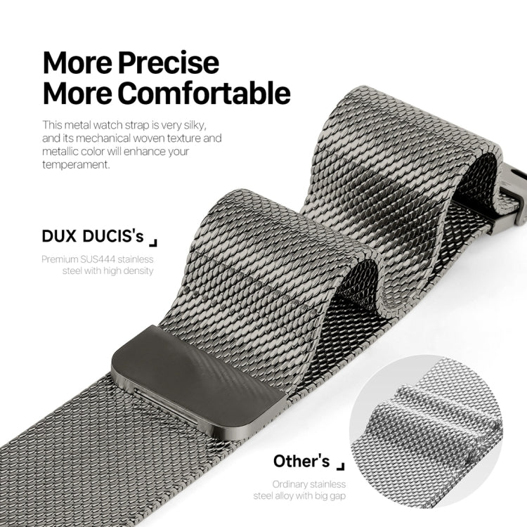 For Apple Watch Series 7 45mm DUX DUCIS Milanese Pro Series Stainless Steel Watch Band(Graphite) - Watch Bands by DUX DUCIS | Online Shopping UK | buy2fix