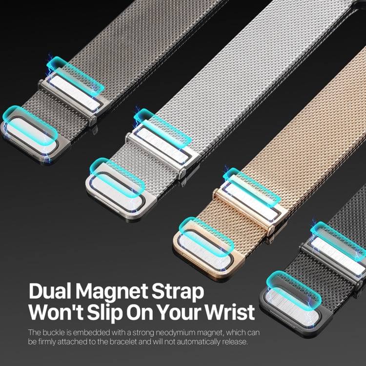 For Apple Watch Series 7 45mm DUX DUCIS Milanese Pro Series Stainless Steel Watch Band(Graphite) - Watch Bands by DUX DUCIS | Online Shopping UK | buy2fix