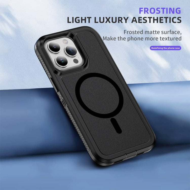 For iPhone 13 Pro Max Guard Magsafe Magnetic Ring Matte Phone Case(Black) - iPhone 13 Pro Max Cases by buy2fix | Online Shopping UK | buy2fix