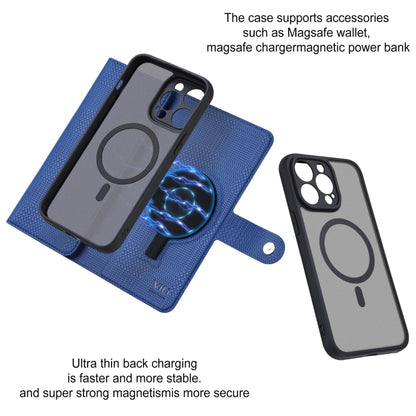 For iPhone 14 Pro Max ViLi GHA Series Shockproof MagSafe RFID Leather Attraction Horizontal Flip Phone Case(Blue) - iPhone 14 Pro Max Cases by ViLi | Online Shopping UK | buy2fix