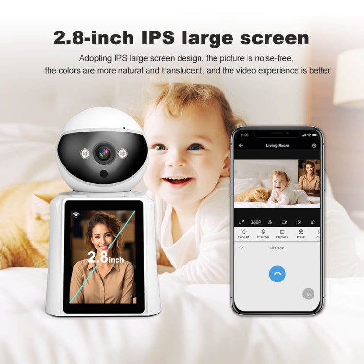 Srihome SH053 2MP 2.8 inch IPS Screen Smart IP Camera Baby Monitor(UK Plug) - Baby Monitor by SriHome | Online Shopping UK | buy2fix