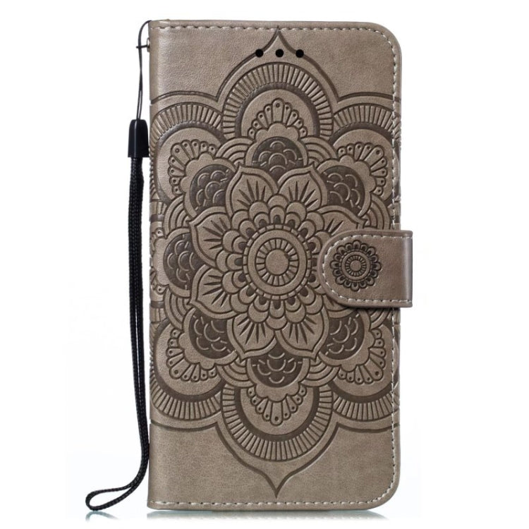 For Motorola Moto G Play 2024 Sun Mandala Embossing Pattern Phone Leather Case(Grey) - Motorola Cases by buy2fix | Online Shopping UK | buy2fix